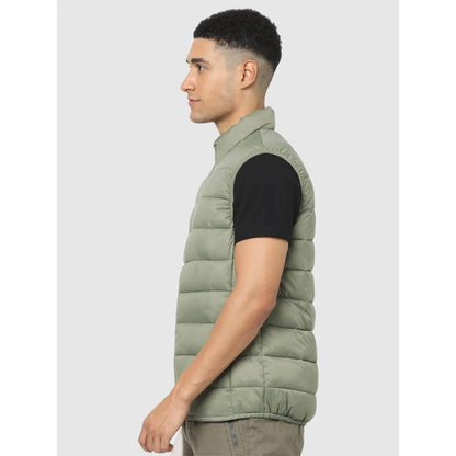 Green Solid Polyamide Jacket