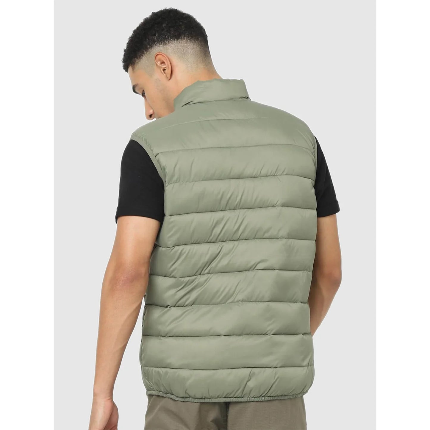 Green Solid Polyamide Jacket