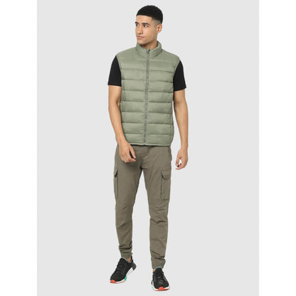 Green Solid Polyamide Jacket