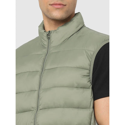 Green Solid Polyamide Jacket