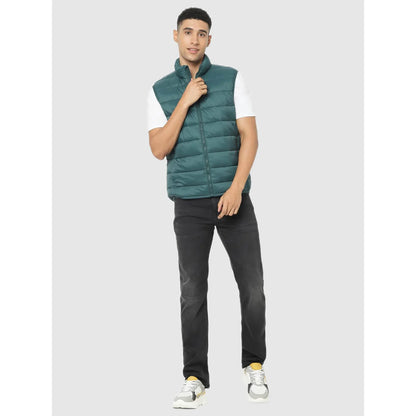 Green Solid Polyamide Jacket