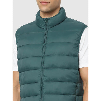 Green Solid Polyamide Jacket