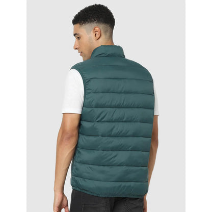 Green Solid Polyamide Jacket