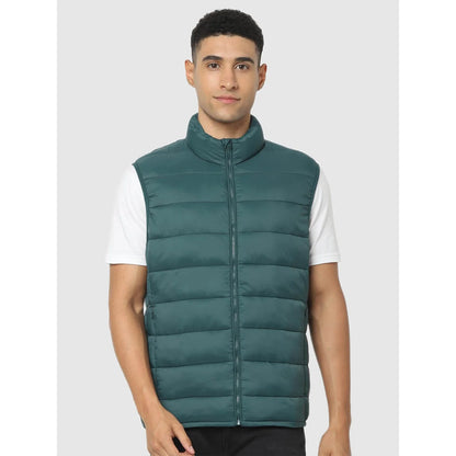 Green Solid Polyamide Jacket