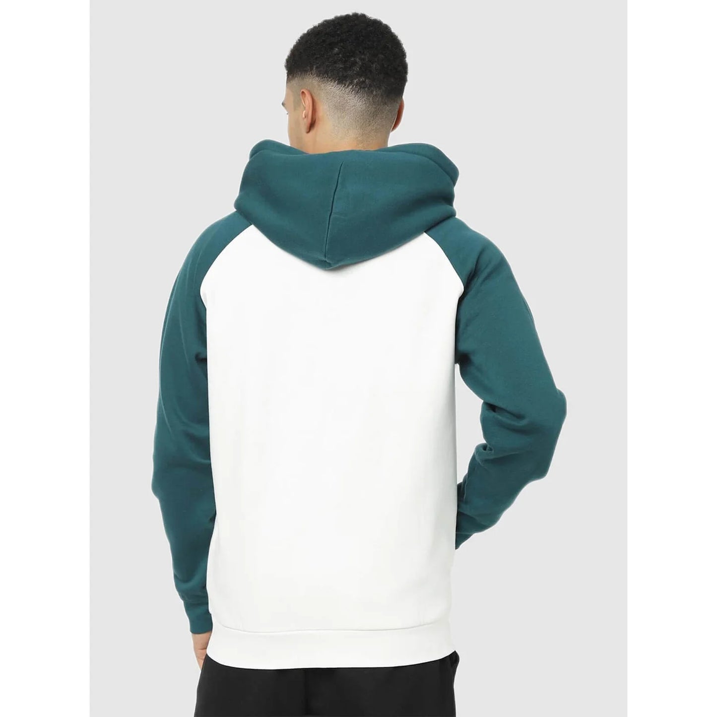 Green Colourblock Cotton Blend Sweatshirt