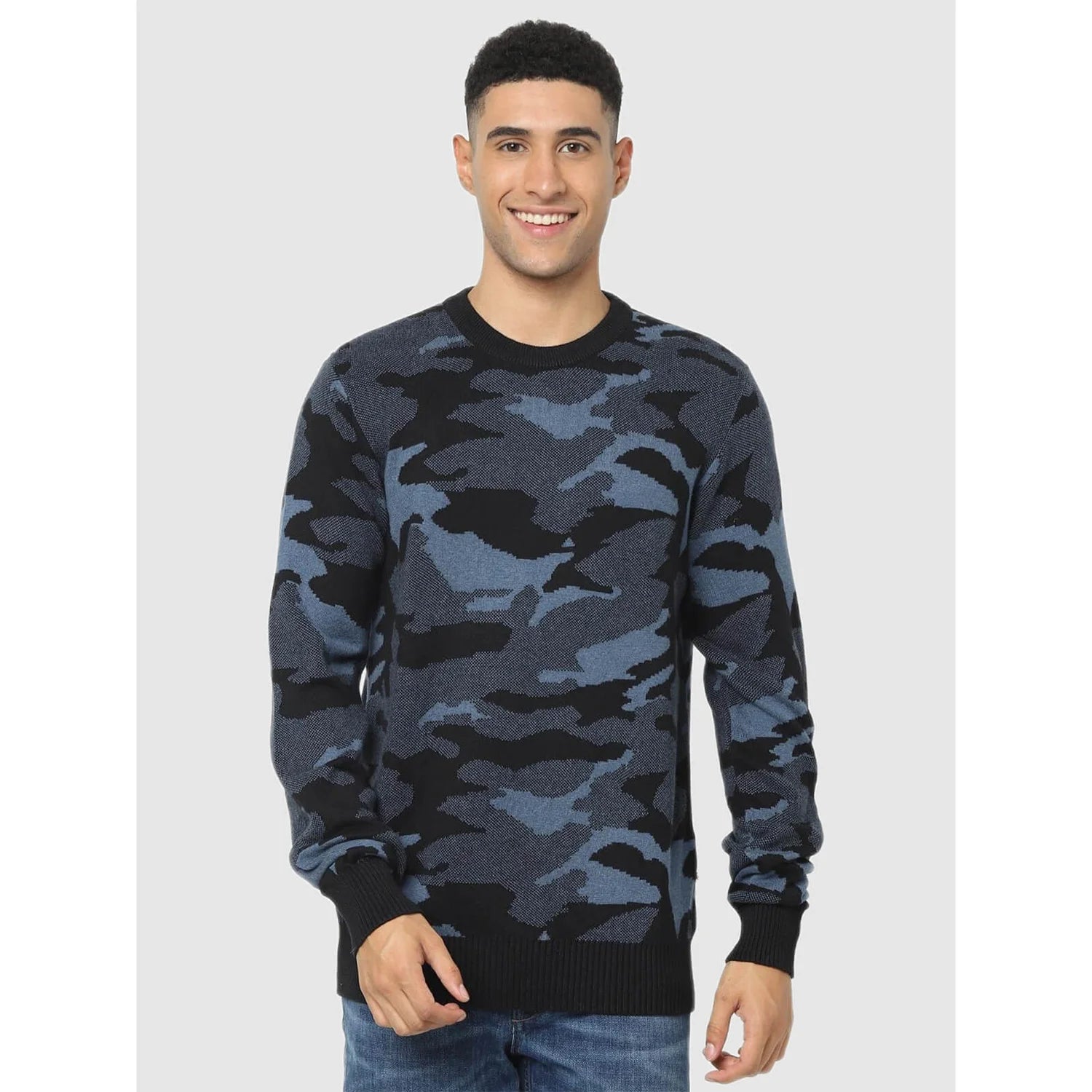 Multi Camouflage Cotton Sweater