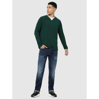 Green Solid Cotton Sweater