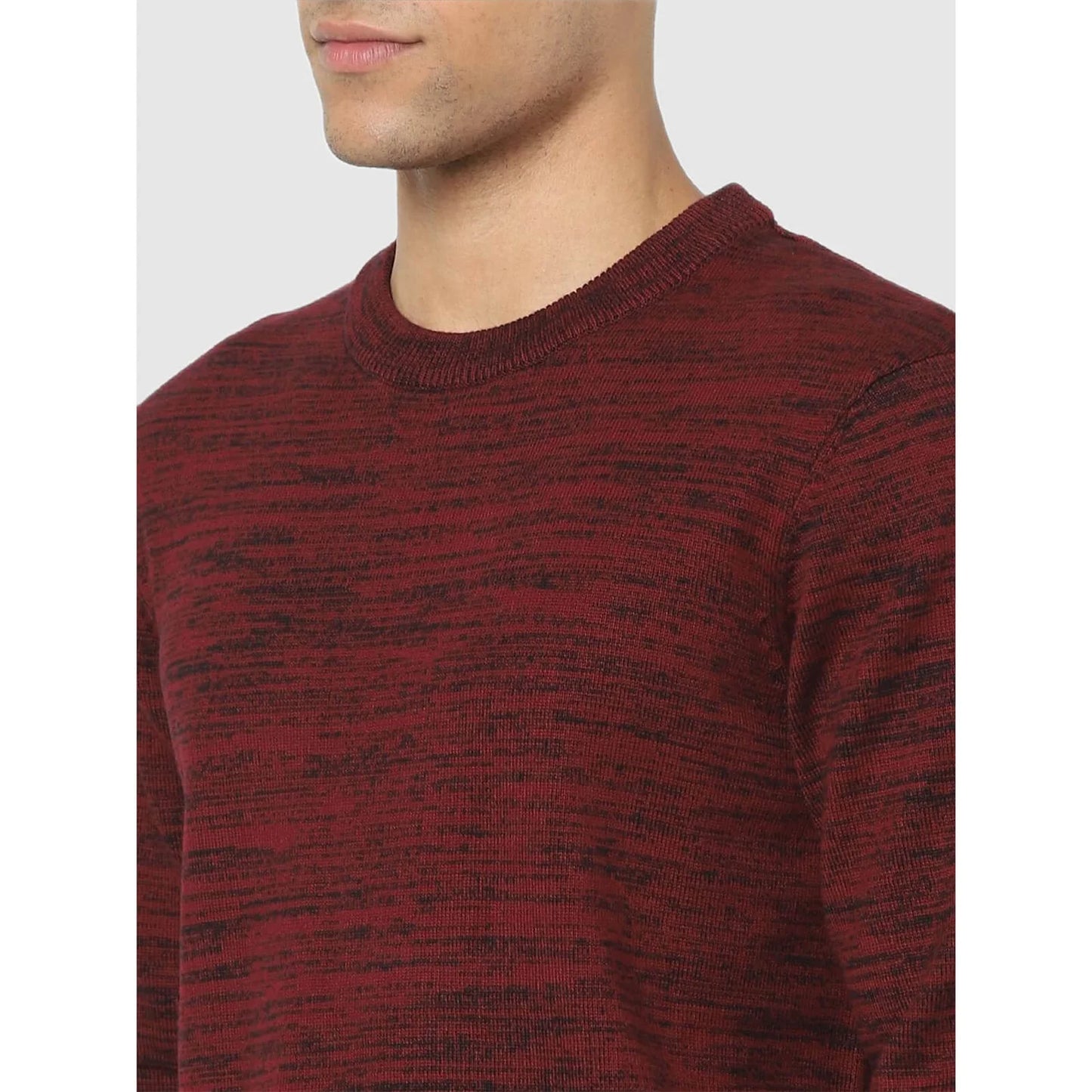 Maroon Solid Cotton Sweater