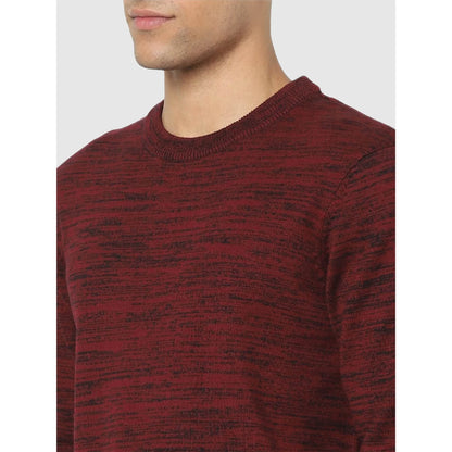 Maroon Solid Cotton Sweater