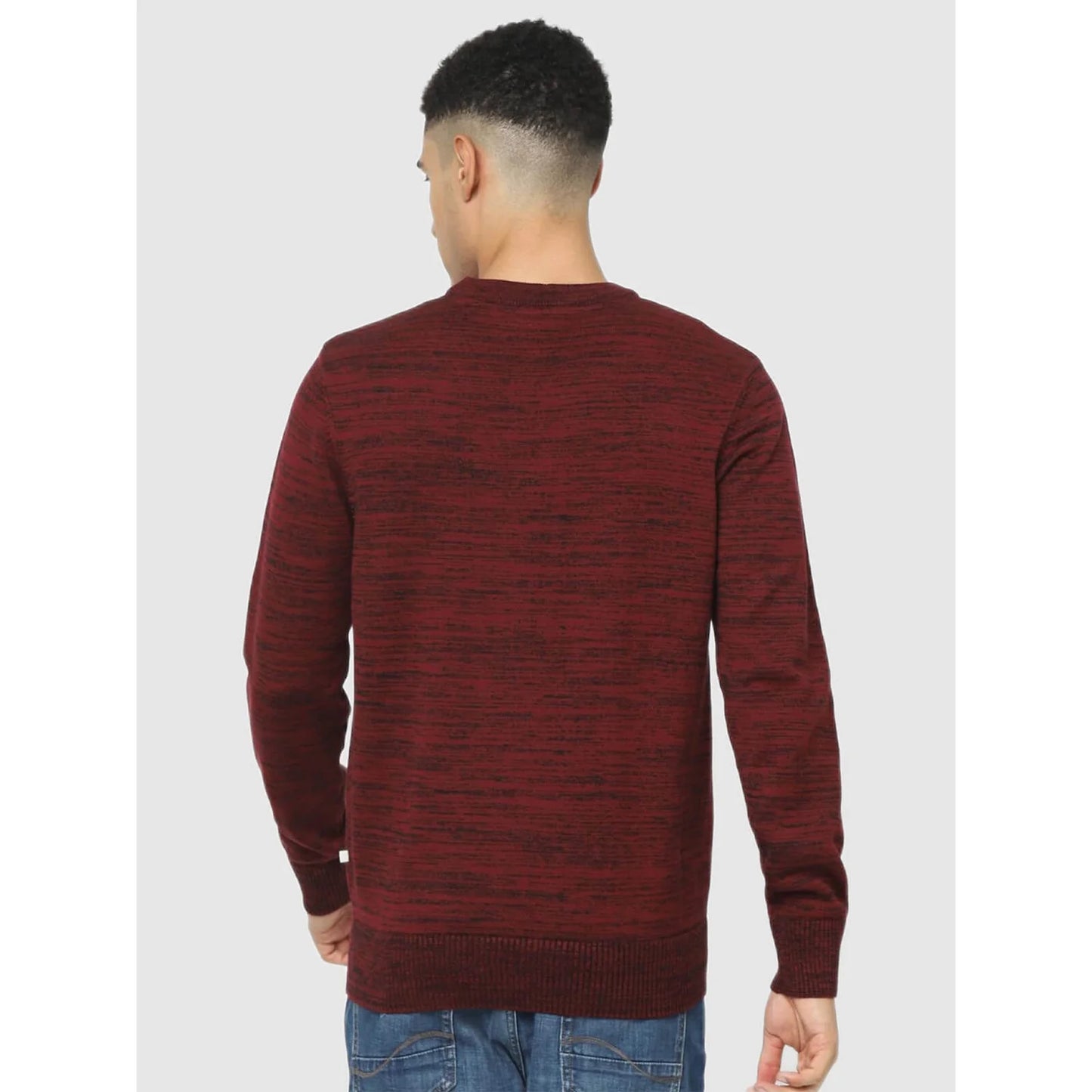 Maroon Solid Cotton Sweater