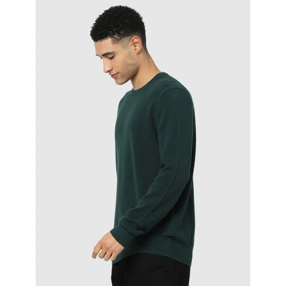 Green Solid Cotton Sweater