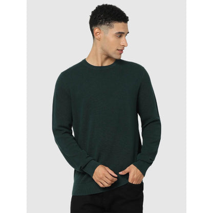 Green Solid Cotton Sweater