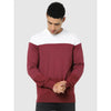 Celio* Colourblock Regular Fit Cotton Maroon Sweater