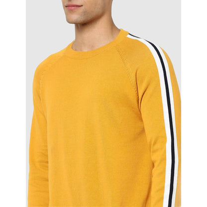 Yellow Solid Cotton Sweater