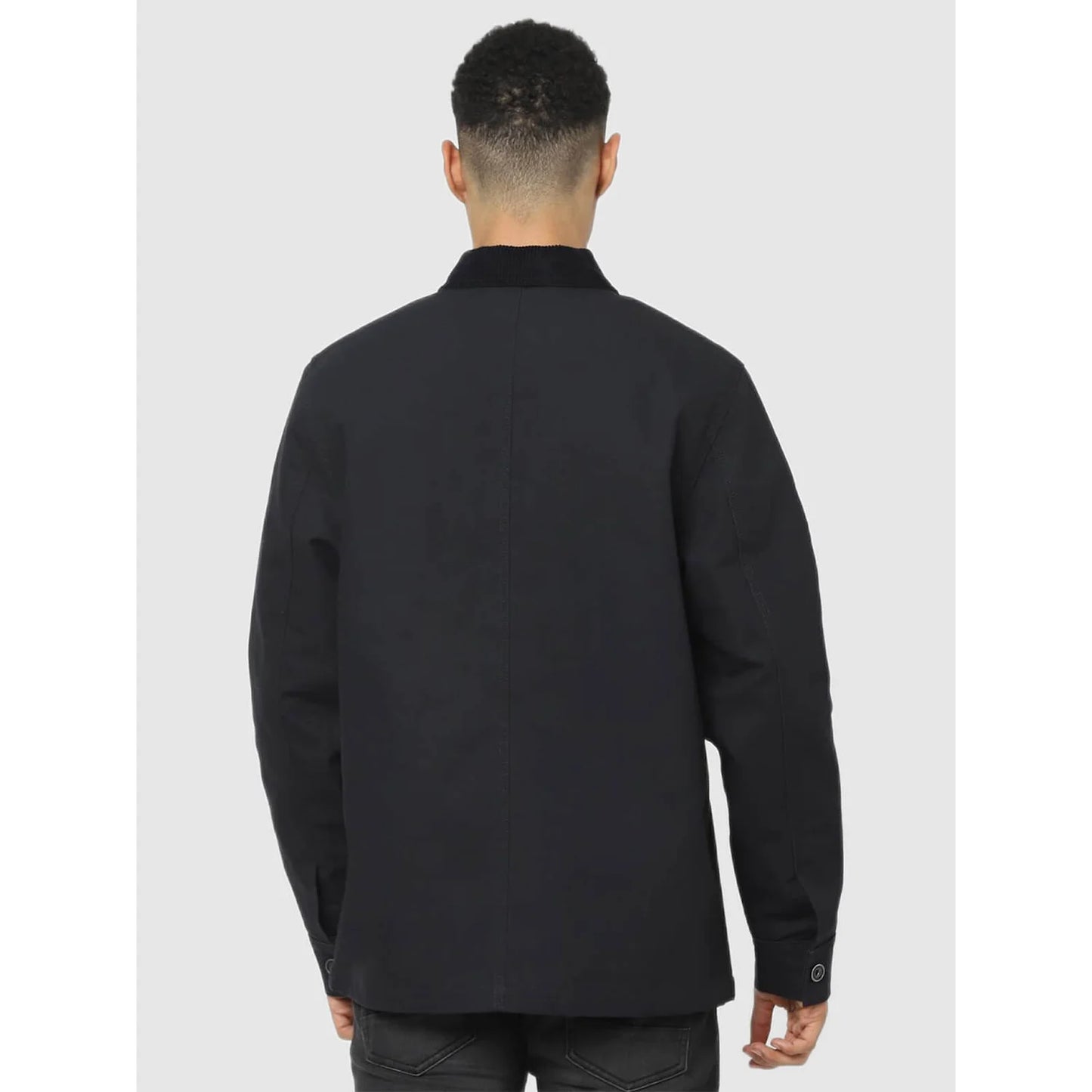 Black Solid Cotton Jacket