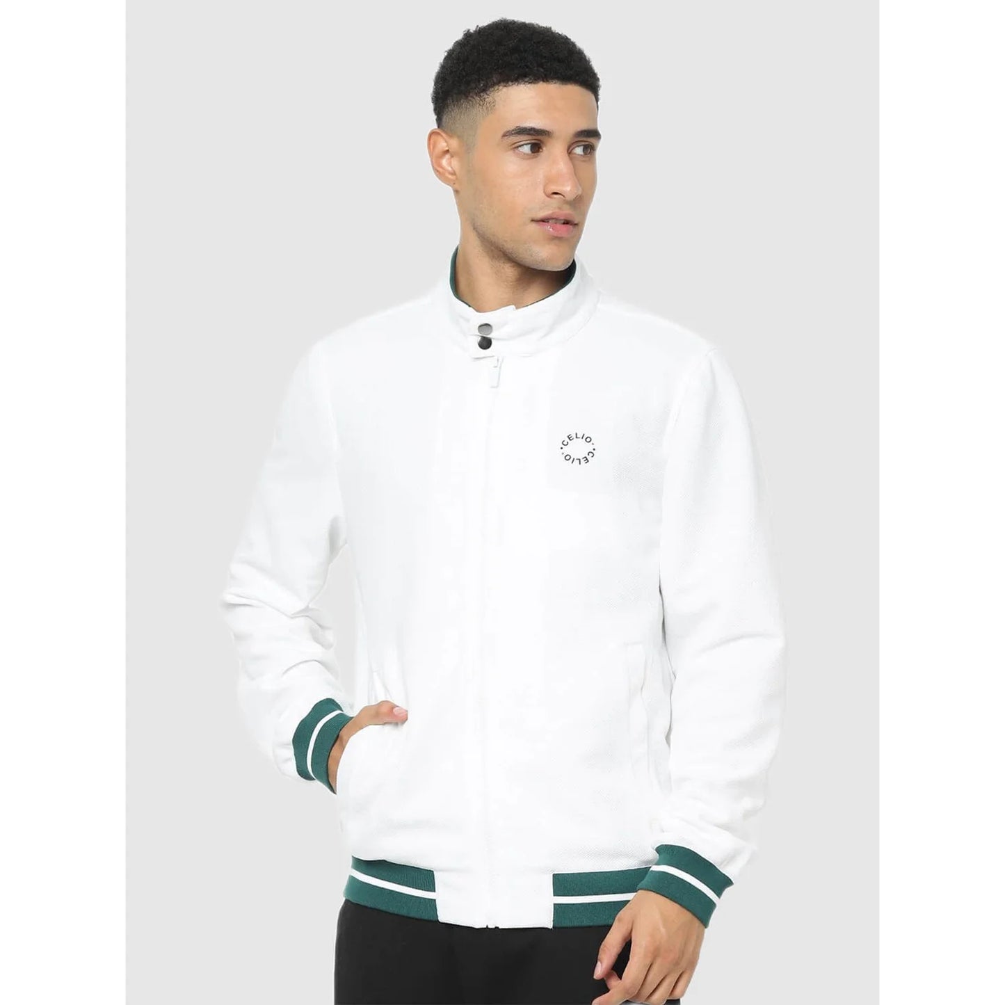 White Solid Cotton Jacket