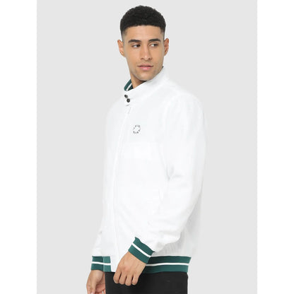 White Solid Cotton Jacket