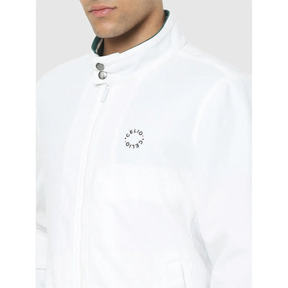 White Solid Cotton Jacket