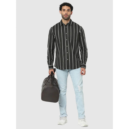 Black Striped Cotton Shirt