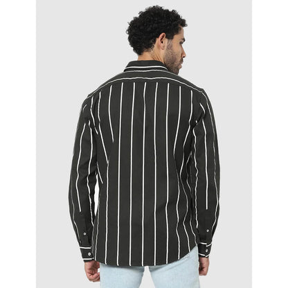 Black Striped Cotton Shirt