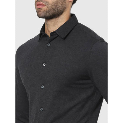 Black Solid Cotton Shirt