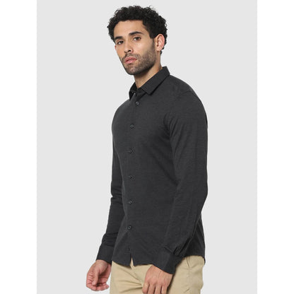 Black Solid Cotton Shirt