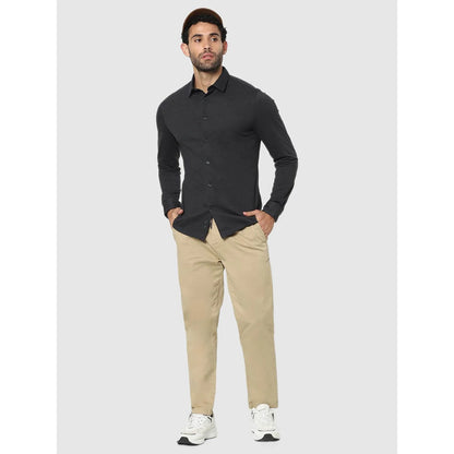 Black Solid Cotton Shirt