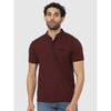 Celio* Solid Regular Fit Cotton Maroon T-Shirt