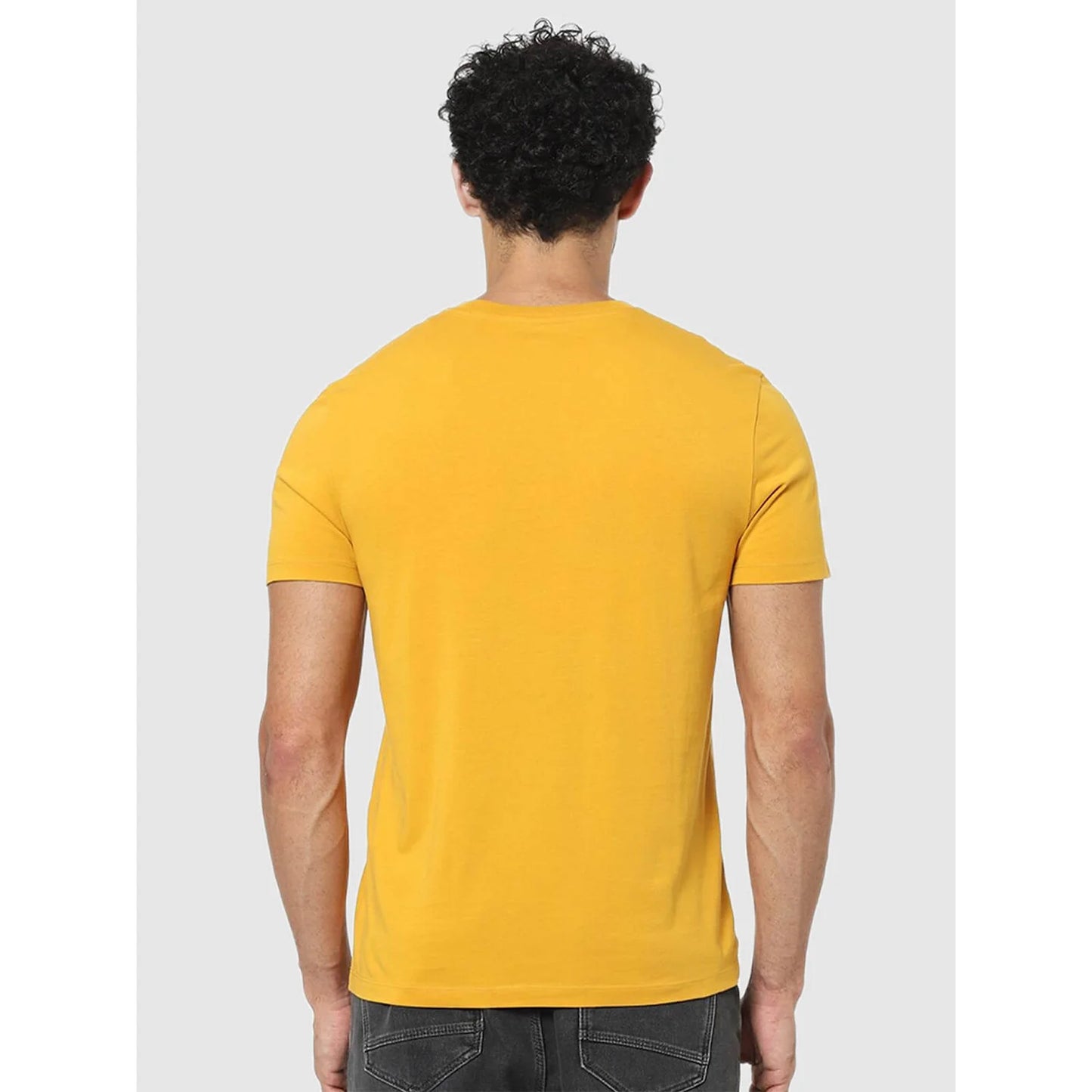 Yellow Graphic Printed Cotton T-shirt