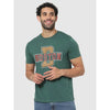 Celio* Graphics Slim Fit Cotton Green T-Shirt
