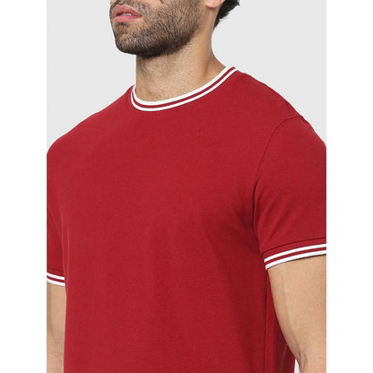 Red Solid Cotton T-shirt