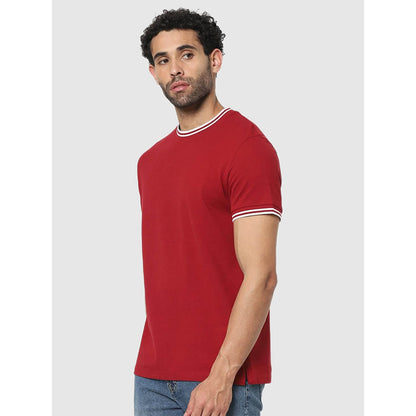 Red Solid Cotton T-shirt