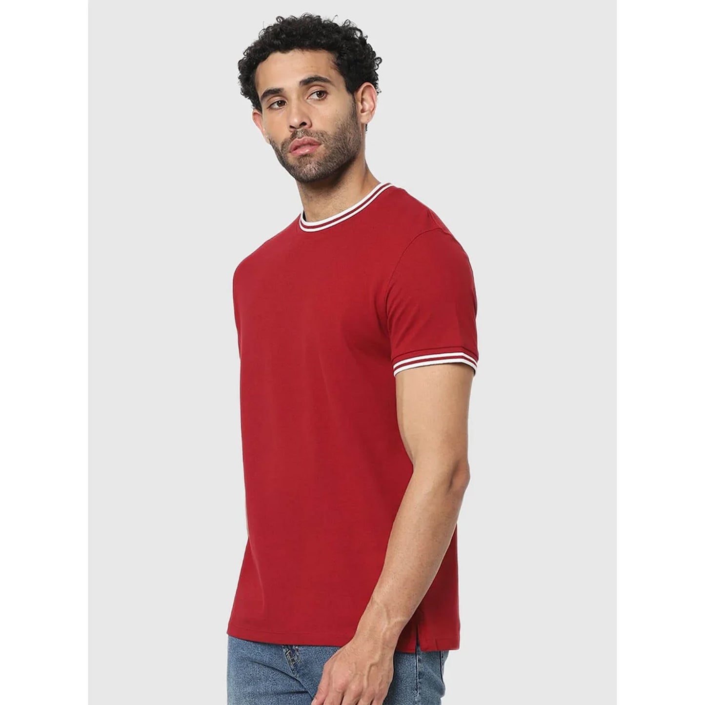 Red Solid Cotton T-Shirt