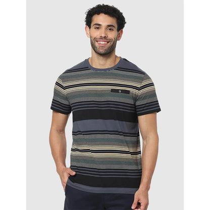 Black Striped Cotton T-shirt