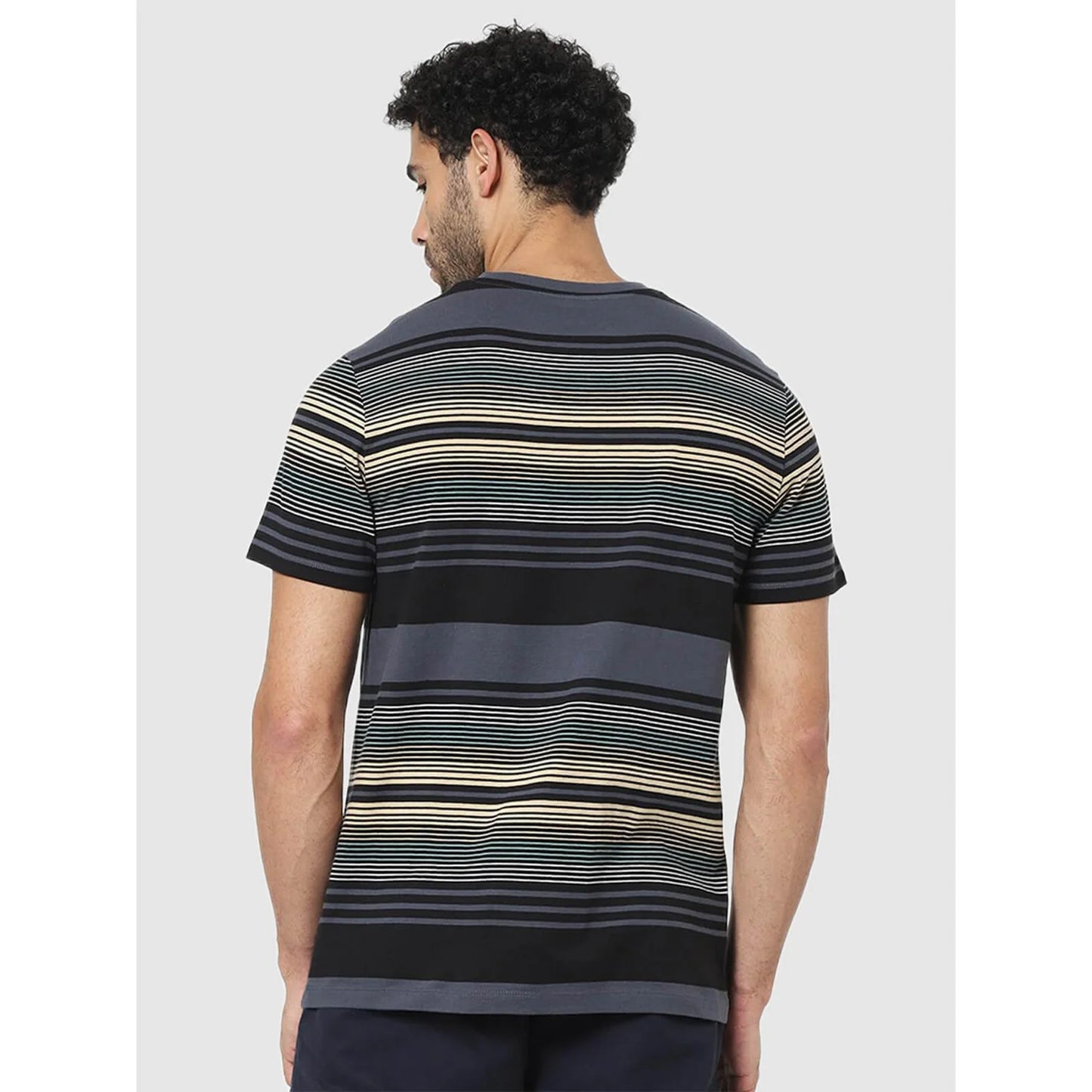 Black Striped Cotton T-shirt