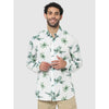 Celio* Floral Regular Fit Cotton White Shirt