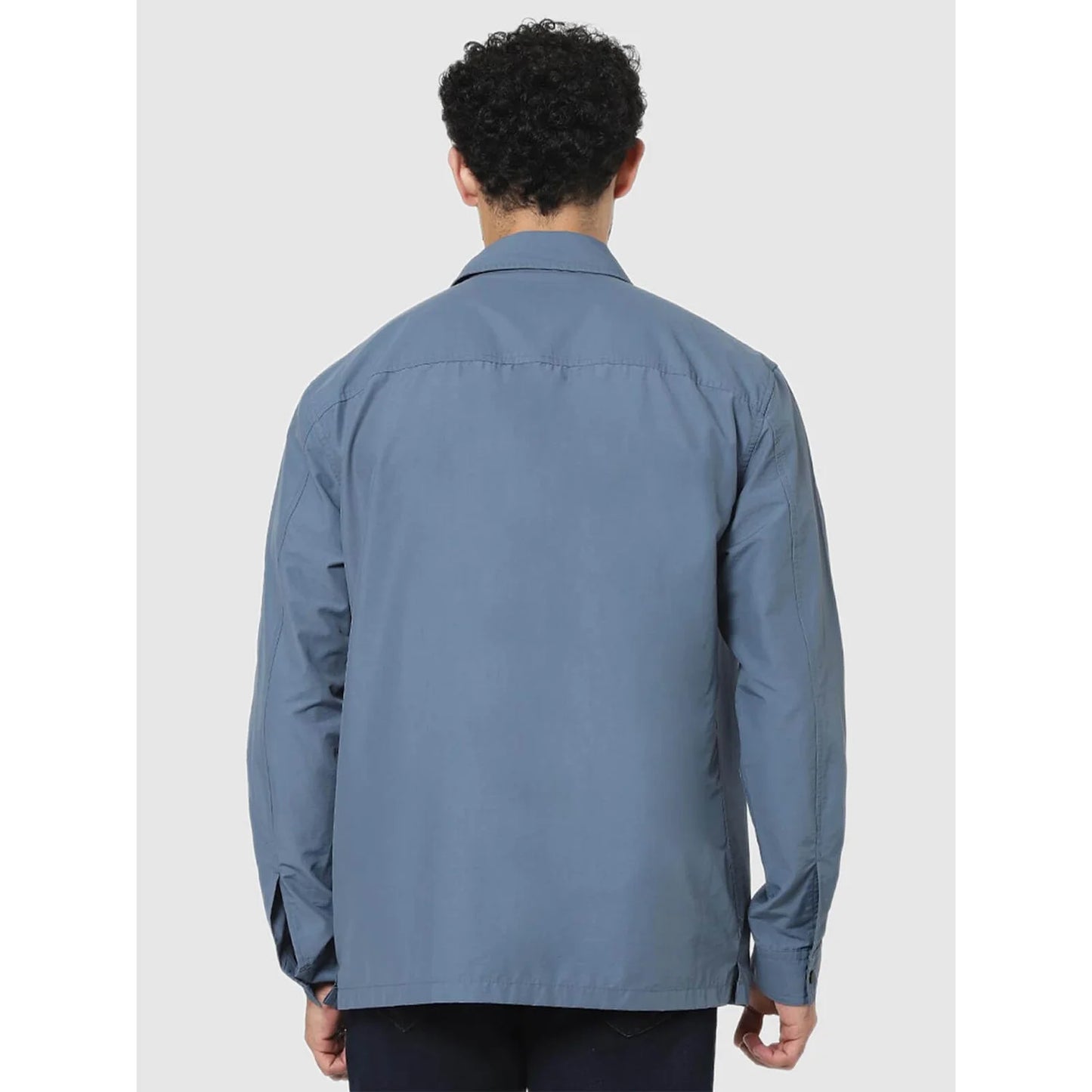 Blue Solid Cotton Shirt