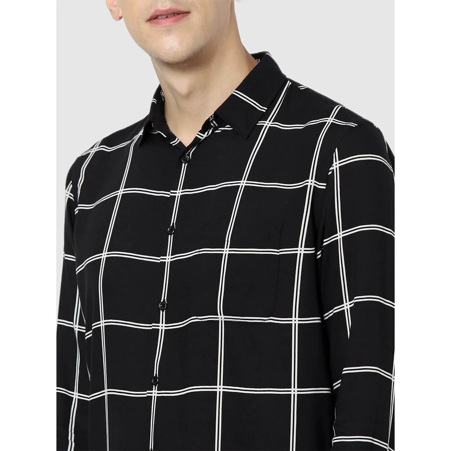 Black Checks Cotton Shirt