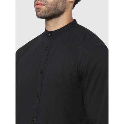 Black Solid Cotton Shirt