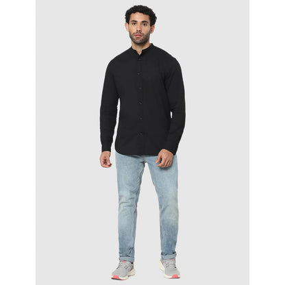 Black Solid Cotton Shirt