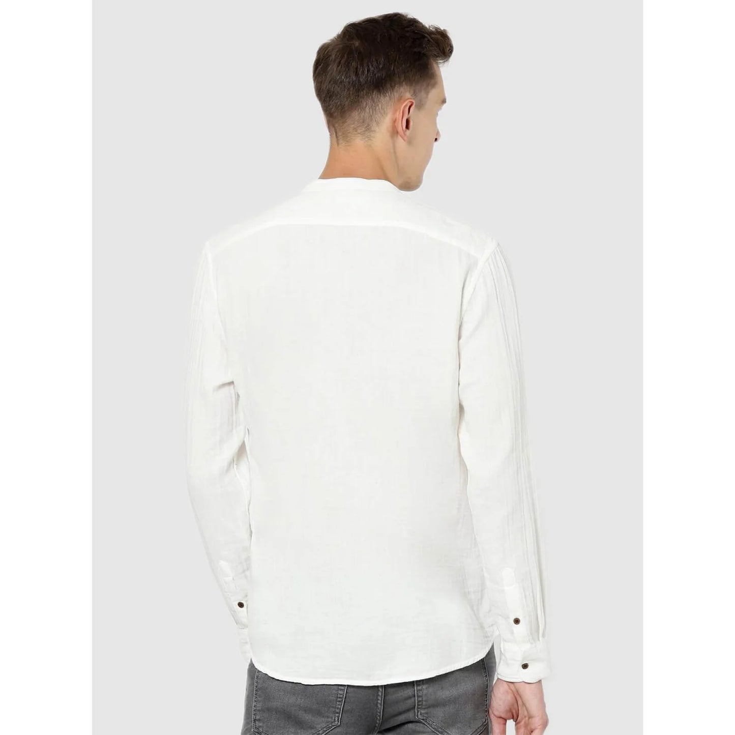 White Solid Cotton Shirt