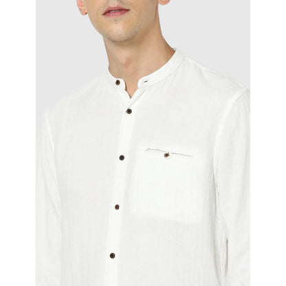 White Solid Cotton Shirt