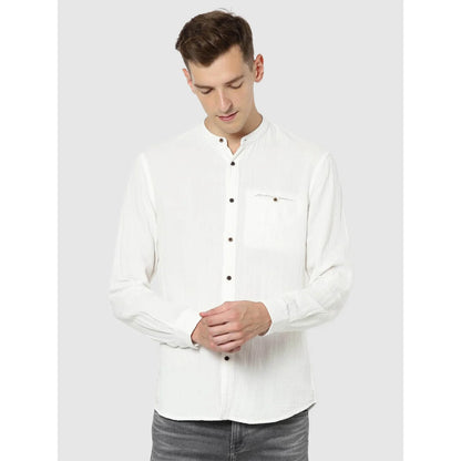 White Solid Cotton Shirt