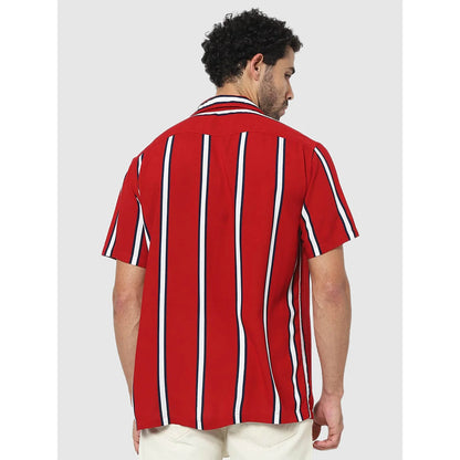 Red Striped Viscose Shirt