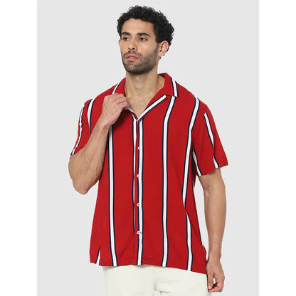 Red Striped Viscose Shirt