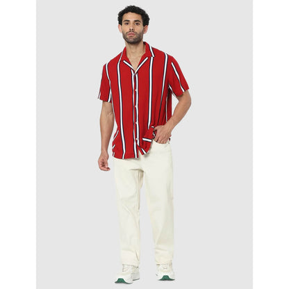 Red Striped Viscose Shirt