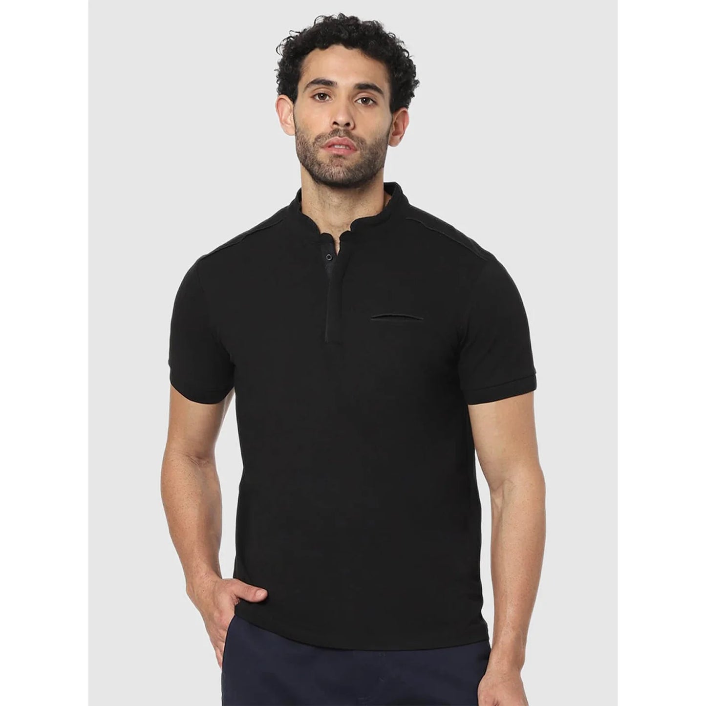 Celio* Striped Regular Fit Athletic Black T-Shirt