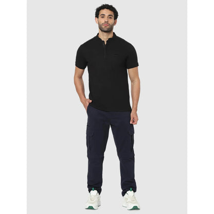 Celio* Striped Regular Fit Athletic Black T-Shirt