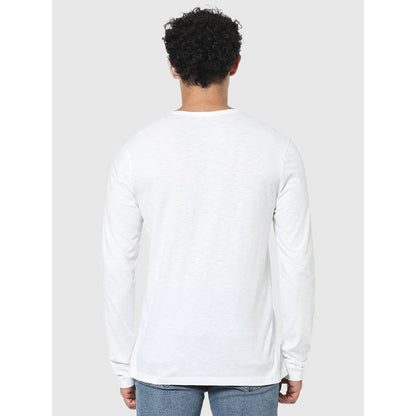 White Solid Cotton T-shirt