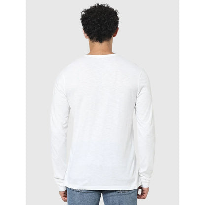 White Solid Cotton T-Shirt